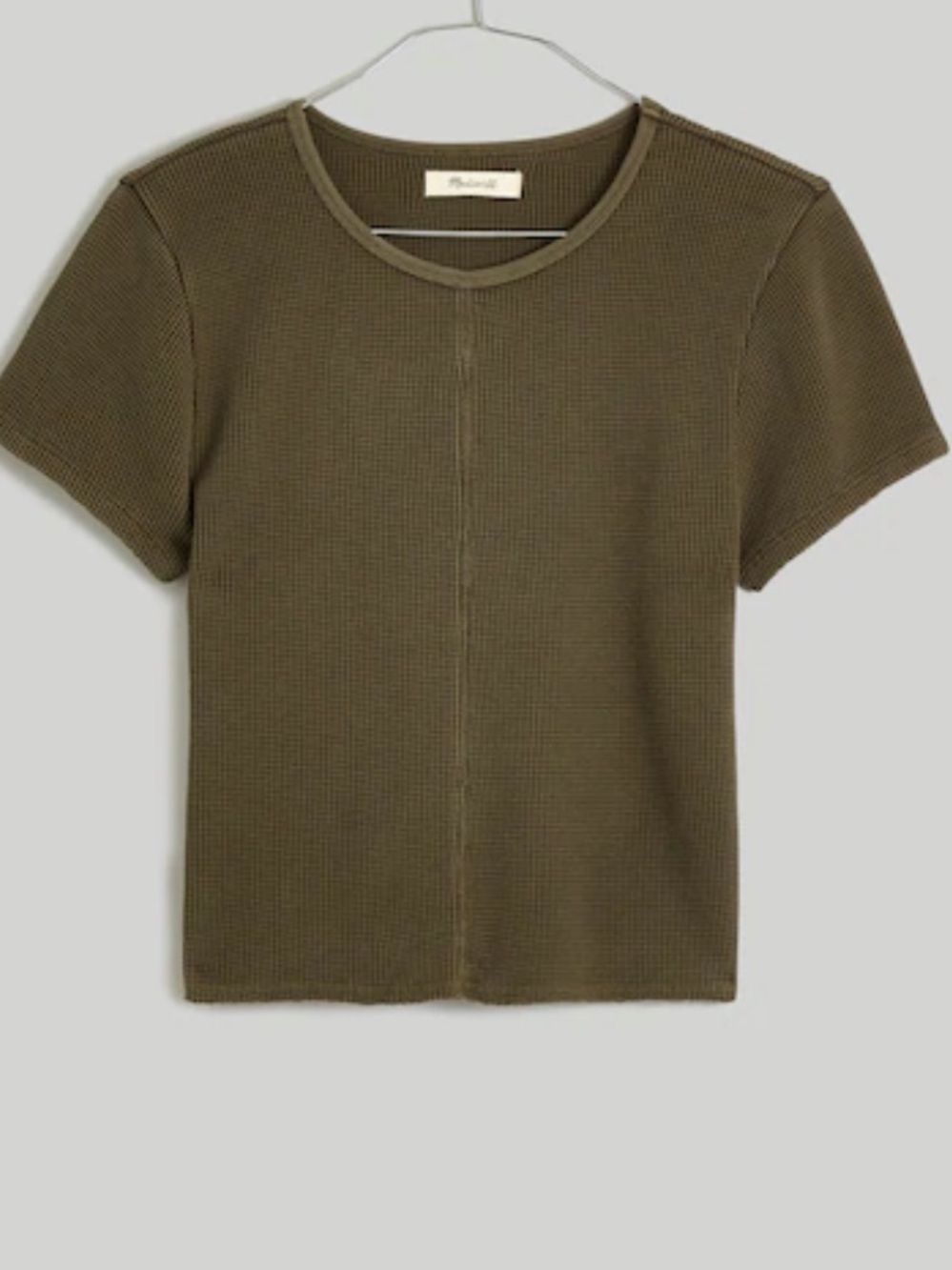 Madewell Waffle Knit Crewneck Short-Sleeve Crop Tee